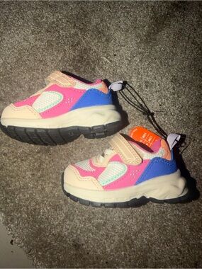 wonder nation Pink, Blue & Cream Toddler Athletic Sneakers